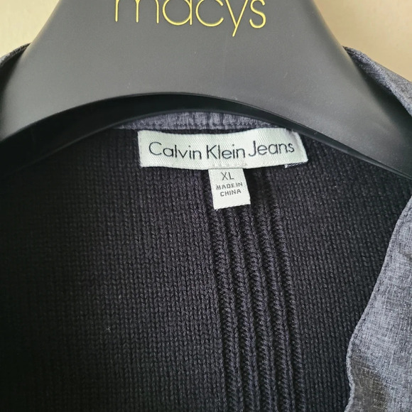 Calvin Klein Jeans Men's sweater sz.XL zip up gray/black (B) - Picture 3 of 12